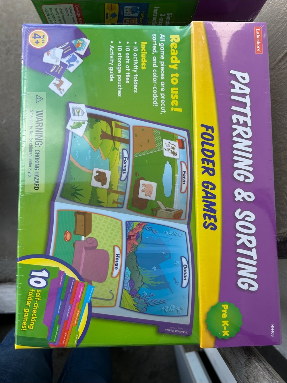 Patterning & Sorting Folder Games - Purple/Green Educational Activity